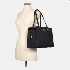 Coach Black Leather Structured Tote Crossbody